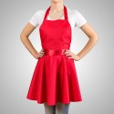 Czerwony fartuszek Sukienka "Nitly Red", prezent na Dzień Kobiet na urodziny lub parapetówkę, elegancki damski Fartuch kuchenny.