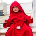 Kocyk z rękawami i kapturem, kolor czerwony, "Baby Wrapi" dla dziecka