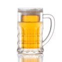 Lodowy Kufel z uchem do piwa, 600 ml FROSTER MAX, napis "Super TATA" idealny prezent na Dzień Ojca.