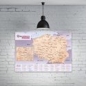 Mapa Polski, plakat zdrapka dla pasjonatów podróży, z zaznaczaniem miejsc do zwiedzania prezent dla podrózujących po kraju.