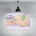 Mapa Polski, plakat zdrapka dla pasjonatów podróży, z zaznaczaniem miejsc do zwiedzania prezent dla podrózujących po kraju.