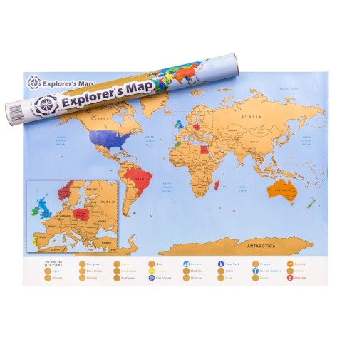 Mapa Zdrapka Odkrywcy - Świat (wersja językowa EN)