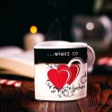 Kubek w kształcie serca, z ukrytą wiadomością, Zaskakujący kubeczek zmieniający kolor na prezent dla zakochanych żon i partnerek
